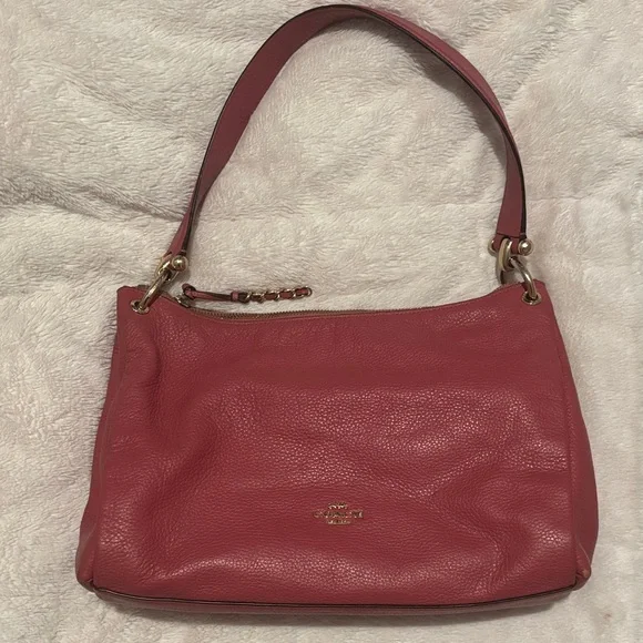 COACH 28966 Vintage Pink Pebbled Leather MIA Shoulder Satchel Hand Hobo Purse - Picture 1 of 13